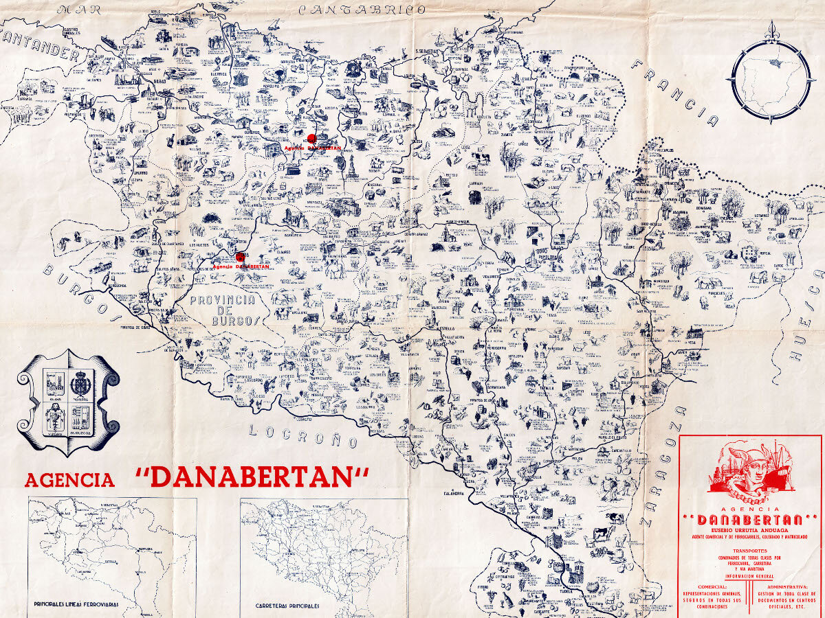 1876 - Mapa itinerario de la Provincias Vascongadas y Navarra