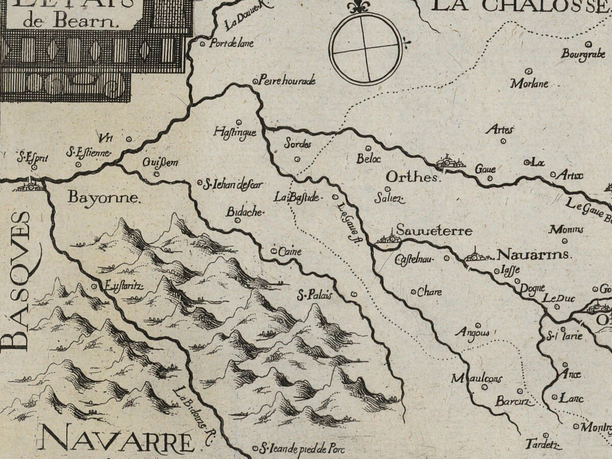 1636 - Le pays de Béarn : n6 de l'ouvrage de Christophe Tassin Plans et profils de France (1634-1636)