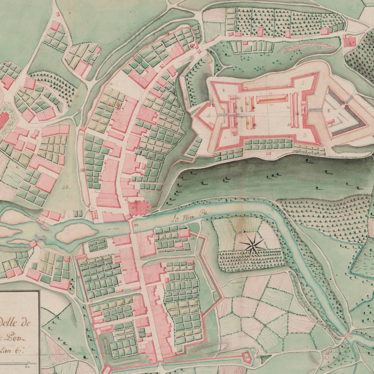 1797 - Plan de la Ville et Citadelle de St Jean Pied-de-Port Relatif au projet de l'an 6e.