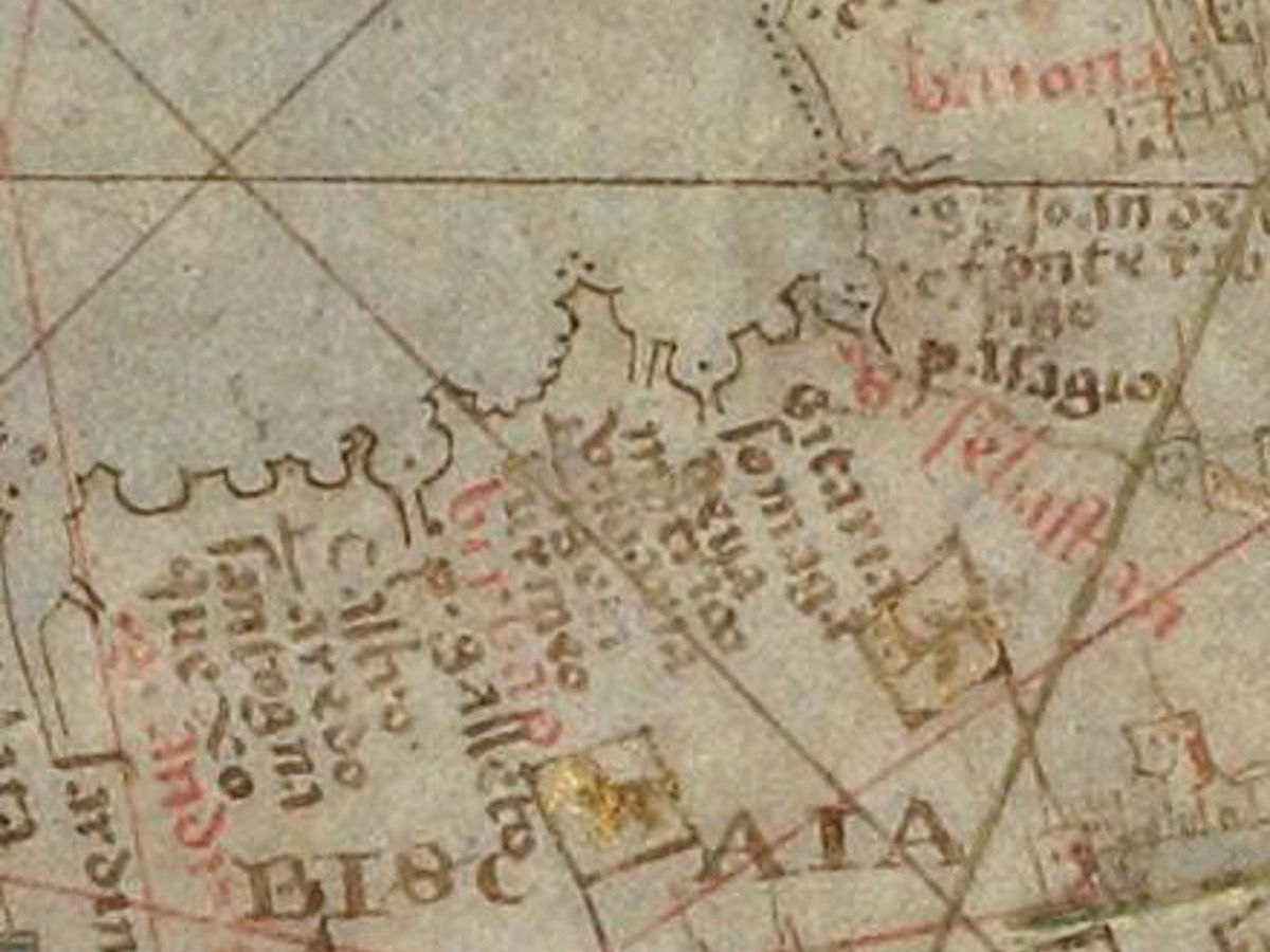 1550 - Fragment d´une carte nautique