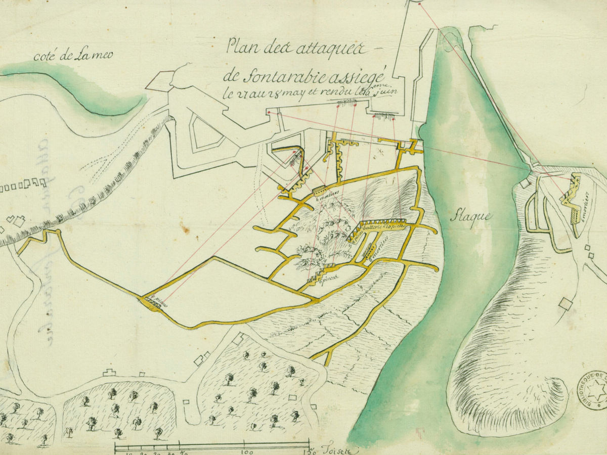 1719 - Plan des attaques de Fontarabie assiegé le 27 au 28 may et rendu le 16 juin [1719]