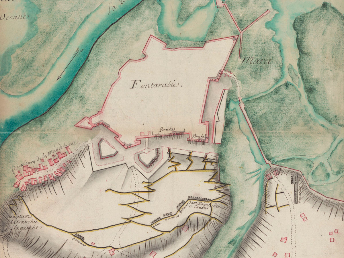 1719 - Plan de Fontarabie et de la tranchée ouverte par M. le Maréchal de Barwich le 27 May et telle qu'elle est aujourd'huy treize de juin 1719