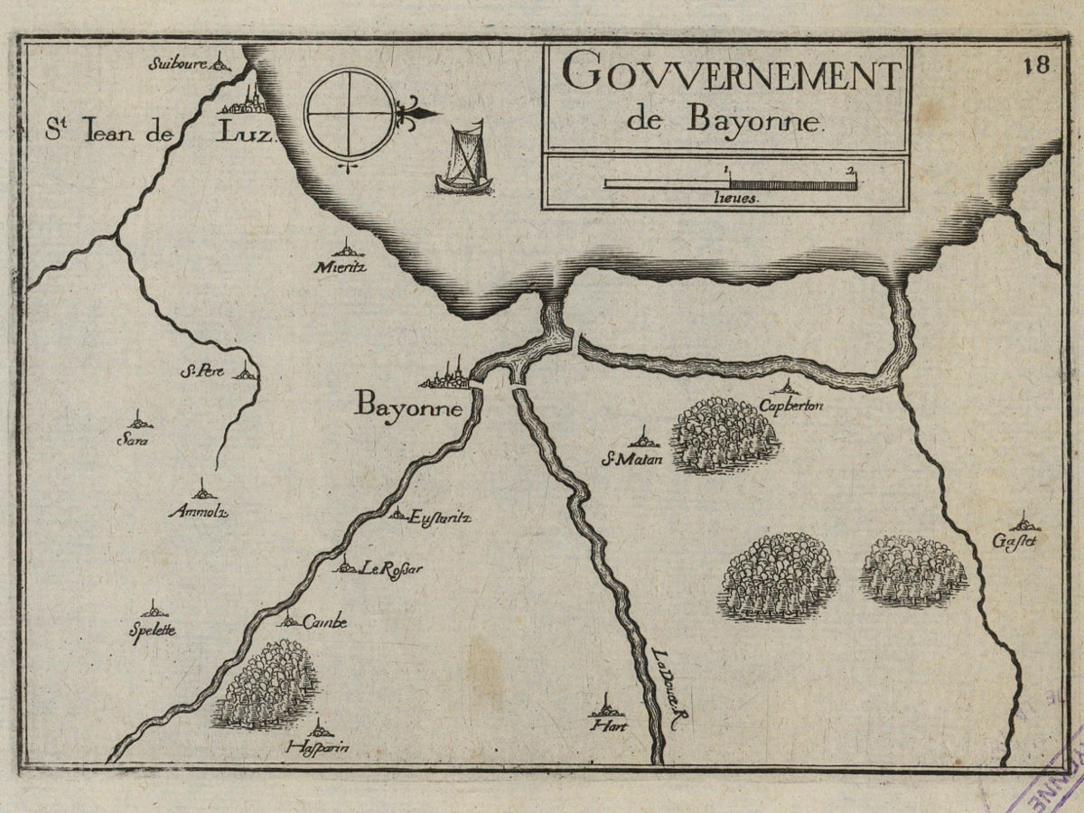 1638 - Gouvernement de Bayonne : n18 de l'ouvrage de Christophe Tassin Plans et profils de France (1634-1636) / Christophe Tassin