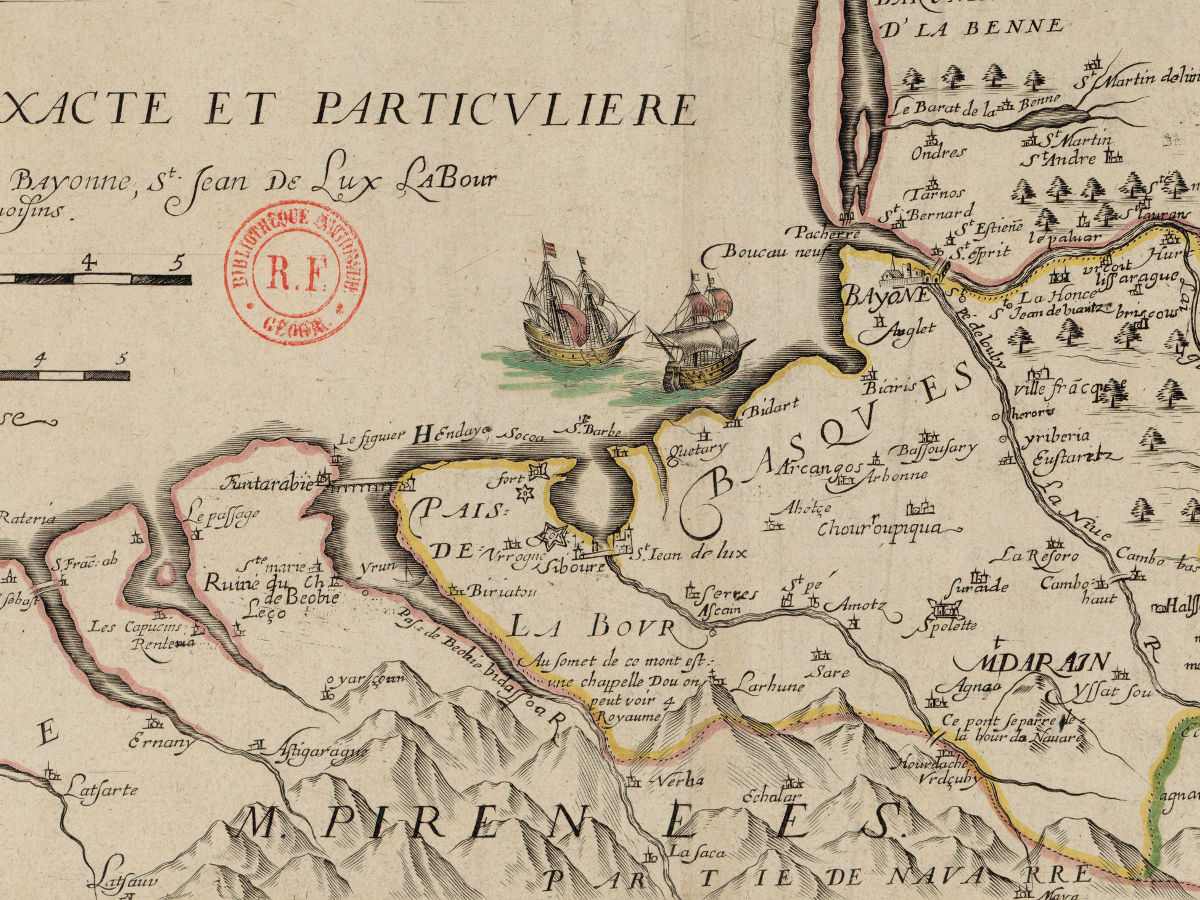 16.. - Description exacte et particulière des côtes et havres de Bayonne, St Jean de Luz, Labour Fontarable et lieux circonvoisins / H. Picart, fecit