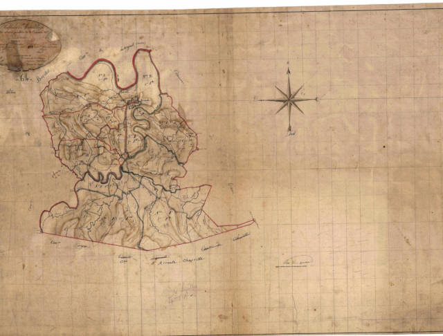 Aitzineko mapa: 1818 - Napoleondar katastroa - Bidaxuneko herria