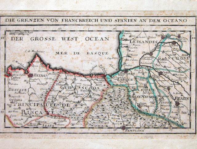 Aitzineko mapa: 1751 - Die graenzen von Frankreich und Spanien