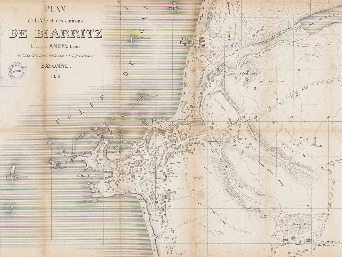 1859 - Plan de la ville et des environs de Biarritz